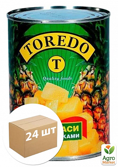 Ананасы (кусочки) ТМ "Торедо" 580мл упаковка 24шт2
