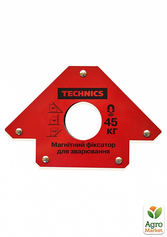 Магнітний фіксатор для зварювання "Стріла", 140х215 мм, кути 45°, 90°, 135° TM "Technics"12-163