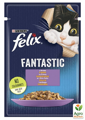 Вологий корм для кішок Felix (з ягняти в желе) ТМ "Purina One" 85 г