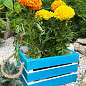 Ящик декоративный деревянный для хранения и цветов "Джусино"д. 22см, ш. 20см, в. 13см. (синий с ручками) цена