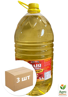 Олія соняшникова (рафінована) для фритюру ТМ "Подоляночка" 5л. упаковка 3шт1