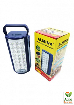 Ліхтар переносний світлодіодний з повербанком синій Almina DL-2424 24 LED, ЗУ 220V, вбудований акумулятор2