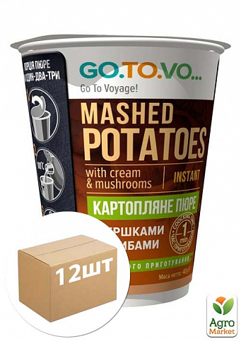 Пюре картофельное со сливками и грибами ТМ " Go.To.Vo." 40г упаковка 12 шт