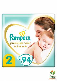 PAMPERS Детские одноразовые подгузники Premium Care Размер 2 Mini (4-8 кг) Джамбо 94 шт2