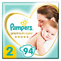 PAMPERS Детские одноразовые подгузники Premium Care Размер 2 Mini (4-8 кг) Джамбо 94 шт