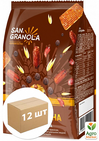 Гранола "Шоколадна" ТМ "San Granola" 300 г упаковка 12 шт