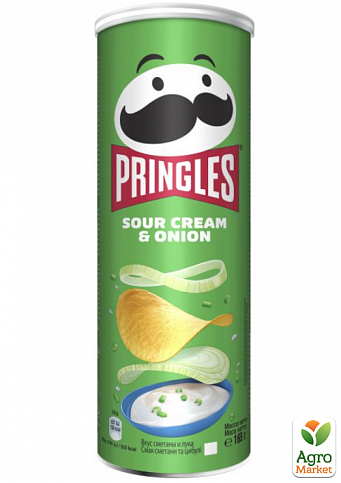 Чіпси Sour cream & Onion (Сметана-цибуля) ТМ "Pringles" 165 г упаковка 19 шт - фото 2