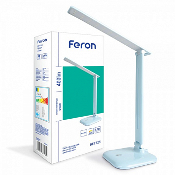 Настольный светодиодный светильник Feron DE1725 голубой (24230)