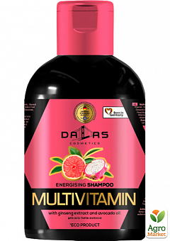 DALLAS MULTIVITAMIN Мультивитаминный энергетический шампунь с экстрактом женьшеня и маслом авокадо, 1000 г2
