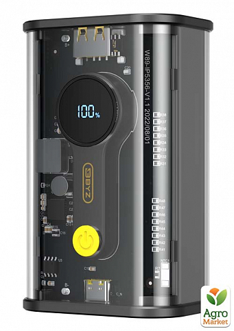 Додатковий зовнішній акумулятор повербанк BYZ W89 10000 mAh 22.5W Type-C PD PowerBank чорний