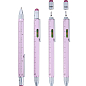 Кулькова багатозадачна ручка Troika Construction зі стілусом; лінійкою; викруткою та рівнем; розовий (PIP20/ML) купить