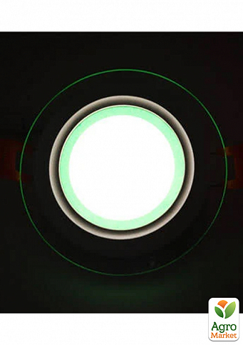 LED панель Lemanso LM1036 Сяйво 6W 450Lm 4500K + зелений 85-265V / коло + скло (336100)