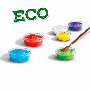 Гуаш серії "Еко" - ЯСКРАВА ПАЛІТРА (6 кольорів, в пластикових баночках) - фото 2