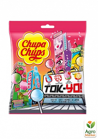 Карамель Chupa Chups Tokyo, ассорти вкусов с витамином C 10 г. уп. 50 шт. 716587 