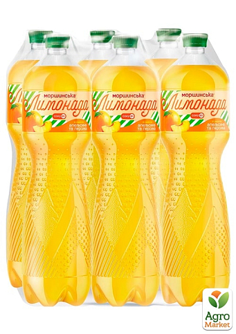 Напиток сокосодержащий Моршинская Лимонада со вкусом Апельсин-Персик 1.5 л (упаковка 6 шт) - фото 3