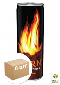Энергетический напиток Burn Original 0,25л, ж/б упаковка 6шт1