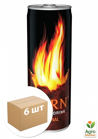 Энергетический напиток Burn Original 0,25л, ж/б упаковка 6шт