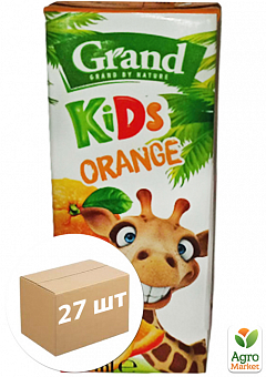 Фруктовый напиток Апельсиновый ТМ "Grand" 200мл упаковка 27 шт2