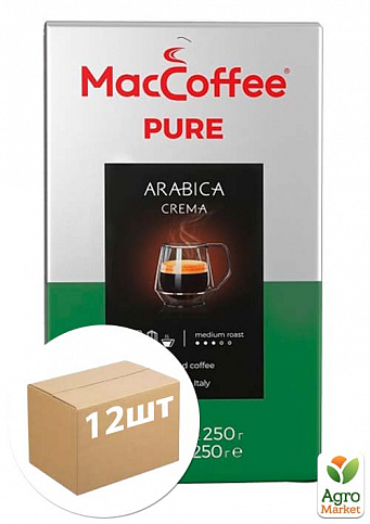 Кава мелена Pure arabica crema ТМ "MacCoffee" 250г упаковка 12 шт