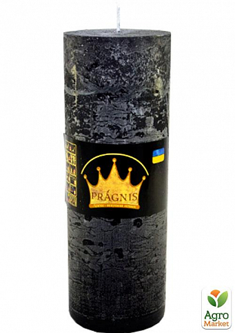 Свічка "Рустик" циліндр (діаметр 7 см * 70 годин) чорна
