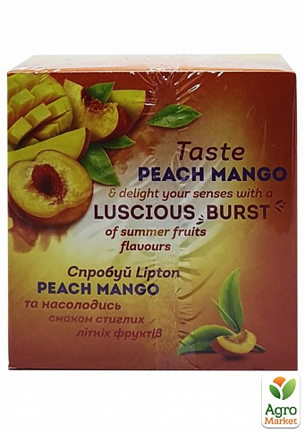 Чай черный Peach mango ТМ "Lipton" 20 пакетиков по 1.8г упаковка 12 шт - фото 2