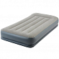 Надувне ліжко з вбудованим електронасосом, односпальне, сіре ТМ "Intex" (64116)