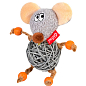 Игрушка для кошек Мышка с колокольчиком GiGwi Catch&Scratch, текстиль, веревка, ротанг, 8 см (2300)