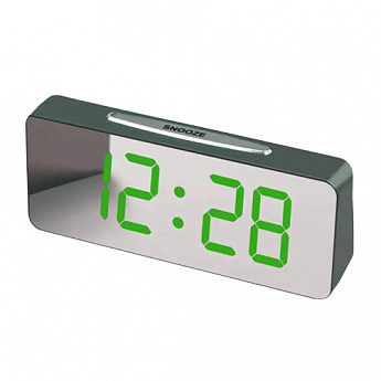 Часы сетевые VST-763Y-4, зеленые, температура, USB