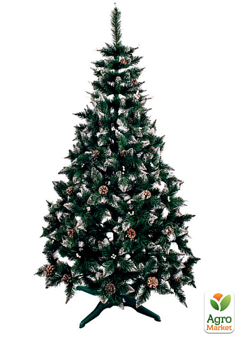 Новогодняя елка искусственная "Элит Калина с шишками" высота 200см (пышная, зеленая) Праздничная красавица! - фото 2