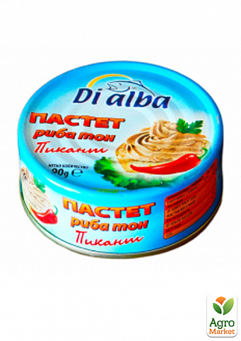 Паштет пікантний із тунця ТМ "Di Alba" 90г упаковка 24 шт - фото 2
