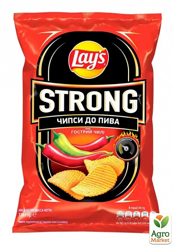 Картопляні чіпси (Лайм-чілі) ТМ "Lay`s" STRONG 120г упаковка 20шт - фото 2