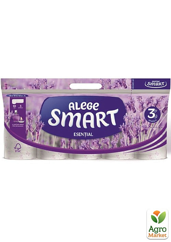 Папір туалетний Essential (Лаванда) ТМ "Smart" упаковка 10 шт - фото 2