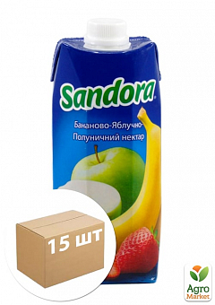 Нектар бананово-яблучно-полуничний ТМ "Sandora" 0,5л упаковка 15шт2