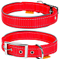 Ошейник "Dog Extremе"с нейлона, двойной со светоотражающей вставкой (ширина 40мм, длина 60-72см) красный