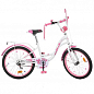 Велосипед дитячий PROF1 20д.  Butterfly,ліхтар,дзвінок,дзеркало,пiднiжка,біло-малиновий