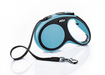Flexi New Comfort М Рулетка для собак до 25 кг, довжина стрічки 5 м, колір блакитний (0282091)