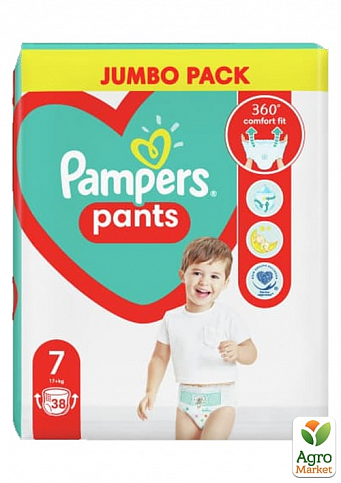 PAMPERS Дитячі одноразові підгузки-трусики Pants Giant Plus (17+ кг) Джамбо Упаковка 38