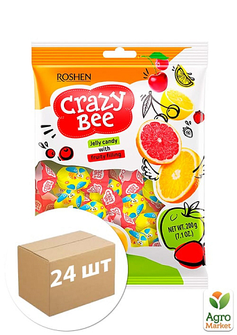 Карамель желтая (Безумная пчелка) ВКФ ТМ "Roshen" 200г упаковка 24 шт