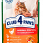 Влажный корм Клуб 4 Лапы Premium для выведения шерсти у кошек, с курицей в соусе, 80 г (3613780)