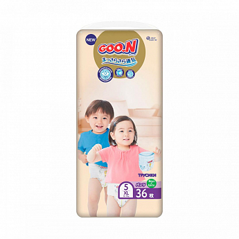 Трусики-подгузники GOO.N Premium Soft для детей 12-17 кг (размер 5(XL), унисекс, 36 шт)