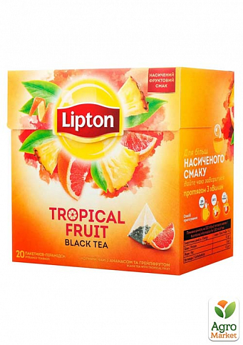 Чай черный Tropical fruit ТМ "Lipton" 20 пакетиков по 1.8г