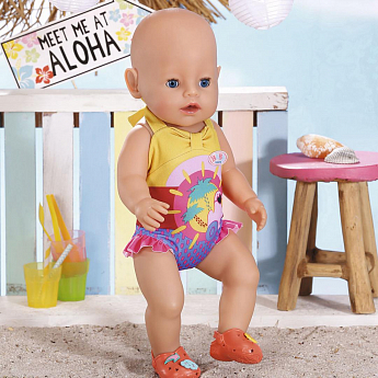 Одежда для куклы BABY BORN  - ПРАЗДНИЧНЫЙ КУПАЛЬНИК S2 (на 43 cm, c уточкой) - фото 3