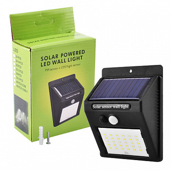 Настенный уличный светильник XF-6010-30SMD, 1x18650, PIR+CDS, солнечная батарея - фото 2