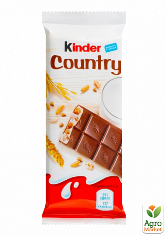 Батончик шоколадный (Country) со злаками Kinder 24г упаковка 40шт - фото 2