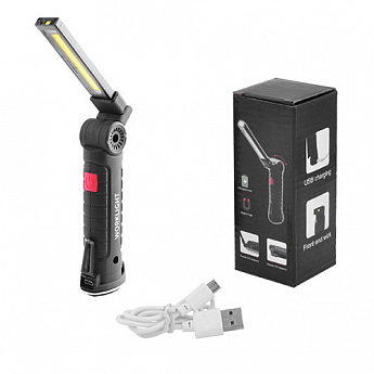 Ліхтар кемпінг W-51-SMD+COB, ЗУ micro USB, вбудований акумулятор, поворот180?+180?, магніт, затискач, гачок - фото 2