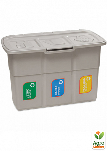 Бак для сортировки мусора 75 л Ecopat Deahome теплый серый (5702)