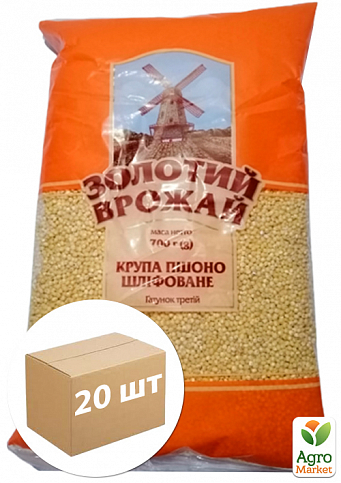 Крупа пшено ТМ "Золотой урожай" 700 г упаковка 20 шт