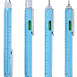 Кулькова багатозадачна ручка Troika Construction зі стілусом, лінійкою, викруткою та рівнем, блакитний (PIP20/MB) цена