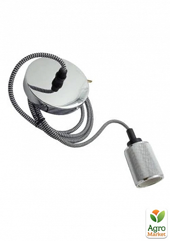 Підвіс металевий Lemanso 100*20мм + E27 срібло 1.5м/LMA3218 для LED ламп (331530)