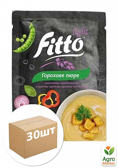 Пюре гороховое с куриной грудкой, овощами и зеленью ТМ"Fitto light" саше 40 г упаковка 30 шт2